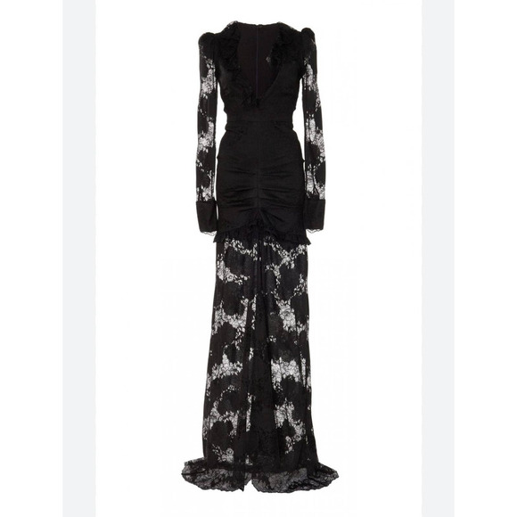 Alexis Lucasta Gown Black Lace Dress Long Sleeve XS Maxi Formal Wedding Sheer - Picture 14 of 14